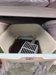 全封閉式貓砂盆 封閉式貓砂盆貓廁所 *藍色* 連砂鏟 全封閉式貓砂盆