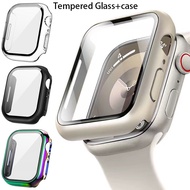 Tempered Glass+cover For Apple Watch Accessories 45mm 41mm 42-40-44mm Screen Protector for Apple watch Case series 9 7 8 5 6 SE