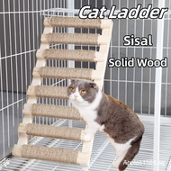 Cat Climbing Frame Step-On Step Ladder Cat Villa Solid Wood Sisal Ladder Platform Wall-Mounted Cat C