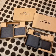 C0ACH leather short wallte men's wallet