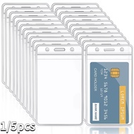1/5pcs Vertical/Horizontal Transparent Vinyl Plastic ID Card Badge Holder with Zipper PVC Staff Work