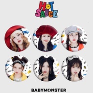 Babymonster < HOT SAUCE > Badge Mirror Keychain Bar Pendant ASA Merchandise