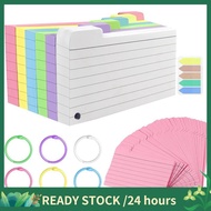 300 Pack Index Cards, 3inch X 5inch Ruled Index Cards with Ring, Colored Lined Flash Cards, Both Sid