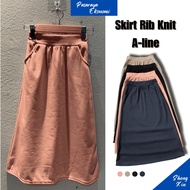 SX Kid Girl Kain Skirt A-Line Maxi Labuh Panjang Getah Fesyen Plain Stipred Jalan Budak Perempuan