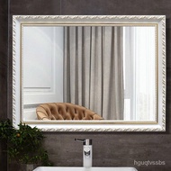 European-Style Framed Paste Bathroom Mirror Makeup Makeup Toilet Toilet Mirror Wall Mirror Wall-Hanging Mirror