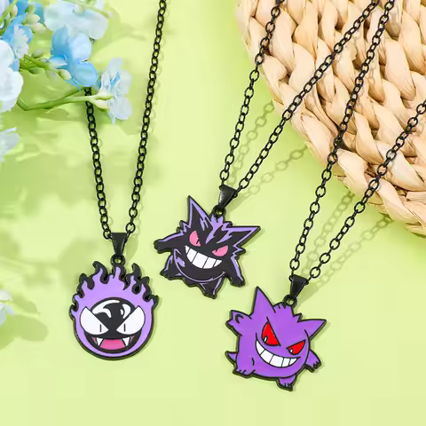 Pokemon Gengar Cosplay Pendant Necklace - Anime Charms Jewelry for Women Men Kids Chain Choker Perfe