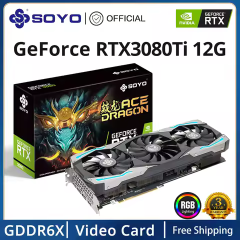 SOYO Full New Graphics Card 1660Super 2060 3060 3070Ti 3080Ti GDDR6/GDDR6X 8G 12G Cards Gaming Video