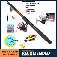 Set Alat Pancing Dengan Joran Antena 150 + Reel Daido Atom Original - Alat Set Mancing Lengkap Pelam