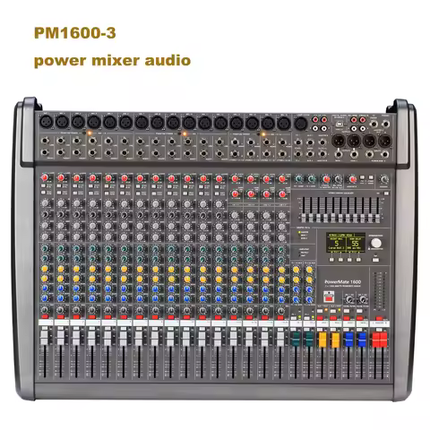 Powermate 1600-3 Channel Audio Mixer 1000W PM1600-3 Powered Mixing Console Desk System for Dj Profes