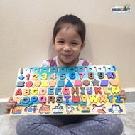 KIDS EARLY LEARNING MONTESSORI TOYS / WOODEN ABC 123 SHAPE MATCHING BOARD TOYS