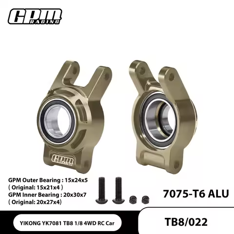 GPM 7075-T6 ALLOY REAR HUB（LARGER BEARINGS）For YIKONG YK7081 TB8 1/8 4WD RC Car
