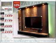 FREE INSTALL &amp; BRACKET TV NEW DESIGN ZARADAA TV Cabinet Modern | Kabinet TV |TV Bracket | TV Wall | Rak TV | Wall TV SERIES CURVE CONSOLE MAX TV 40-65