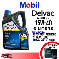 MOBIL Delvac Modern 15W-40 Synthetic 6 Liters for Montero, Strada, L300 4N14 / 4N15 / 4N16 Engine
