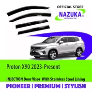 NAZUKA Proton X90 / X 90 / X-90 2023 Injection Door Visor with Stainless Steel Lining