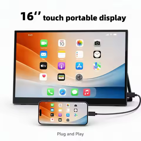 16 inch 1200P 100% SRGB HDR 10 Point Touch Screen Travel Monitor VESA Mounting Bracket, Suitable for