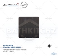 CIELO Grey Noble Series 1/2/3/4 Gang Wall Switches Frameless 13A/15A Socket Waterproof Cover SIRIM B