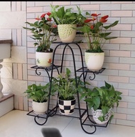 Multi-storage balcony flower pot plants rack for home decoration | Rak pokok pasu bunga bertingkat h