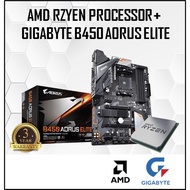 Gigabyte B450 AORUS ELITE B450 AM4 MOTHERBOARD + AMD RYZEN ATHLON / RYZEN 3 / RYZEN 5 / RYZEN 7 CPU 
