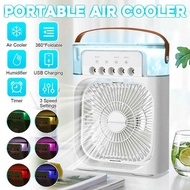 Portable Air Conditioner Air Cooler Fan USB Fan with 7 LED Light Aircond Humidifier Purifier Mist Cooler Kipas Angin Easy To Carry Travel