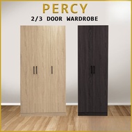 Percy Premium 2 Feet 2 Doors / 3 Feet 3 Door Wardrobe Laminated Back Panel