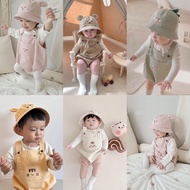 [Onhand] Baby Clothes Korean Version Cute Animal Cartoon Printed Overalls Bear Tiger Sleeveless Jumpsuit Men Women Romper