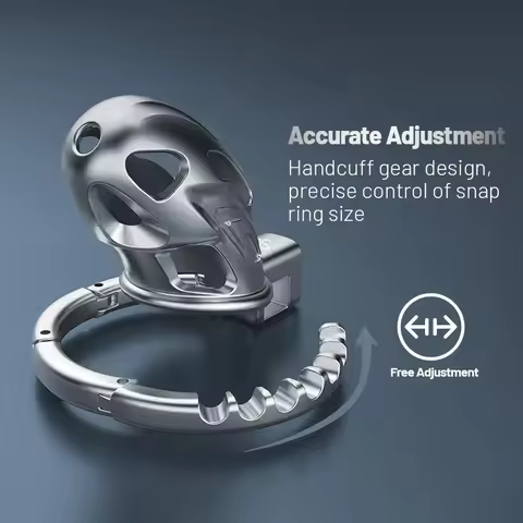20252024 New Upgrade One-Piece Adjustable Snap Ring Metal Chastity Cage Men's CB Cock Cage SM Alumin