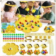 Magnetic Bee Fishing Toys Headband Fishing Bead Grabbing Board Game Multiplayer Family Game Mainan