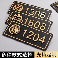 Door Number Plate Home Entry Door No-Drill Office Hotel 3D Digital Door Sticker Reminder Plate Y5OA