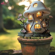 Abbraccia 2D Flat Mushroom House Garden Stake, Patio Decoration, 30 X 19.8 Cm, Decorative Lawn Stake