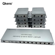 1x8 RJ45 Splitter HDMI KVM IP Extender 200m เครื่องส่งสัญญาณวิดีโอ 1080P ผ่าน Cat5e Cat6 สายเคเบิลเค