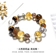 Gelang Kristal Berbilang Batu Permata Asli Menara Kuning Batu Mata Harimau Kristal Hitam Gelang Kris