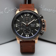 Jam tangan pria Alexandre Christie AC 6280 AC6280 black rosegold brown