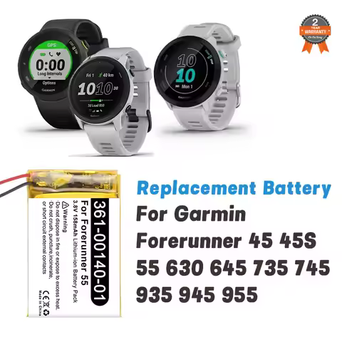 Brand-New Replacement Battery For Garmin Forerunner 45 45S 55 935 945 955 645 735 745 Forerunner45S