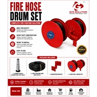 [Bomba] Fire Fighting Hose Reel Set, Complete with Drum, 30Mtrs Hose, Fire Fighting Nozzle, Malaysia