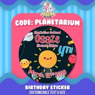 Custom Birthday Stickers - Little Planet Sun Moon Space (20pcs) Birthday Stickers