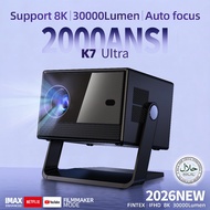 FINTEX Projector K7 2000ANSI 8K Projector with Electric Focus and Built-in WiFi/Bluetooth for Portab