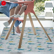 Splat Mat for Under High Chair 51 x 51 Inch Baby Dining Chair Mat Anti-Slip Floor Splash Mat Waterproof High Chair Floor Protector Pad Portable Baby Spill Mat SHOPSBC0135