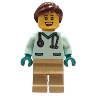 Original Lego City - Veterinarian (Female, Light Aqua Scrubs) 60382 Minifigure new