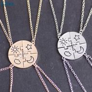 2/3/4 Piece Set Best Friend Friendship Necklace Sun Moon Cloud Star Inlaid Rhinestone Stitching E