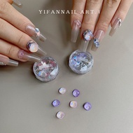 YIFANNAIL Diamond Ball Material Pack Glacier Purple Fat Square Stack Diamond Manicure Accessories Gl