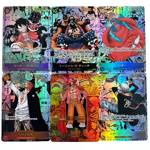 Anime Card One Piece OPCG Japanese Manga Luffy Shanks Buggy Teach Roger Law Replica Game Anime Colle