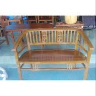 Kerusi jati 2 seater mawar dan set