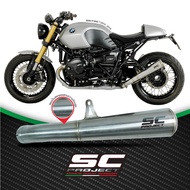 SC-Project ท่อไอเสียสำหรับ BMW R NINE T (2014 - 2016) | Conical 70s Muffler brushed stainless Steel