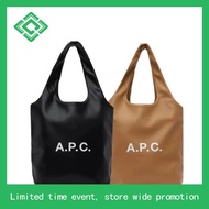 APC logo print pu tote shoulder bag