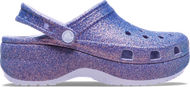 Crocs - 女裝 Classic Platform Iridescent Glitter Clog (紫閃色)