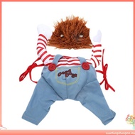 Chucky Dog Costume Halloween Cosplay Costume Fun Dog Cat Clothes Teddy Puppy Photography Props Festi