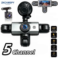 1080p Dashcam 5-channel 360° Dvr with Rear View Camera 24h Parking Monitor for Car