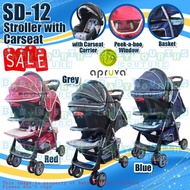 ﹊▪  COD Apruva SD-12 Travel System Stroller for Baby with Car Seat