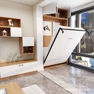 Invisible Bed Wall Bed Small Apartment Wardrobe Integrated Wall Folding Bed Flip-over Multi-Function