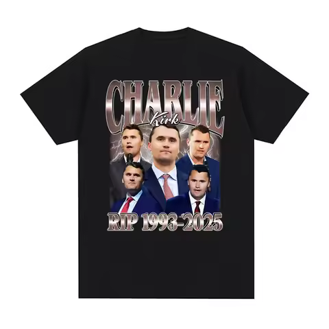 Charlie Kirk Printed Graphic T Shirt Short Sleeve Charlie Kirk RIP 1993β2025 T-shirt Funny Vintage T